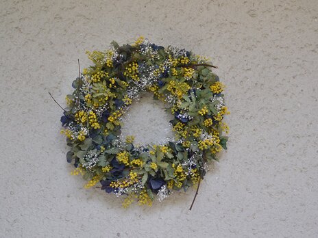 ミモザと紫陽花wreathの画像