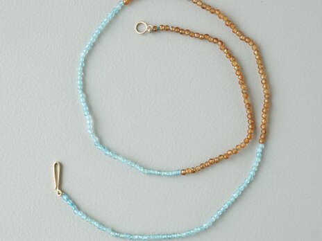 Hessonite x Apatite Necklace / K10の画像
