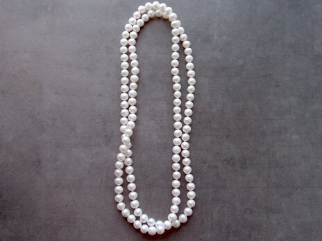 Pearl Necklace 80cm／パールロングネックレス・オールノット（White）