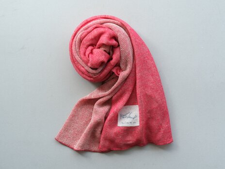 リネンニット　リバーシブルストール　オペラルージュ×サーブル