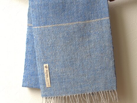 ホームスパンマフラー　水色