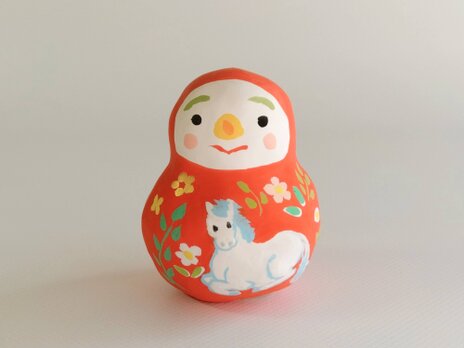 張り子　干支「午」だるま中 （か）