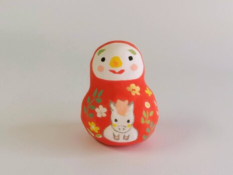 張り子　干支「午」だるま小　(た)