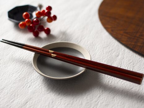 漆のお箸　福干支箸　午・金