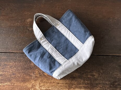 TOTE BAG -bicolor- (M) / smokyblue × lightgray