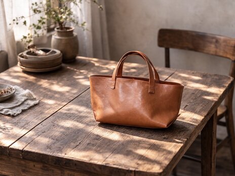 本革 スモールフィールドバッグ レザートート ウォームブラウン 牛革 スモールサイズ ユニセックス