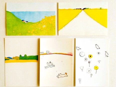 【春の絵を集めました】ポストカード5枚セット　※送料無料