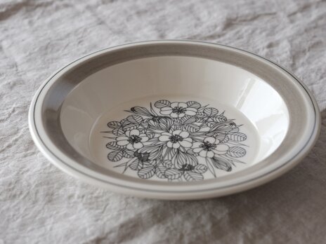 ARABIA Krokus deep plate アラビア クロッカス 20cmディーププレート グレーリム③