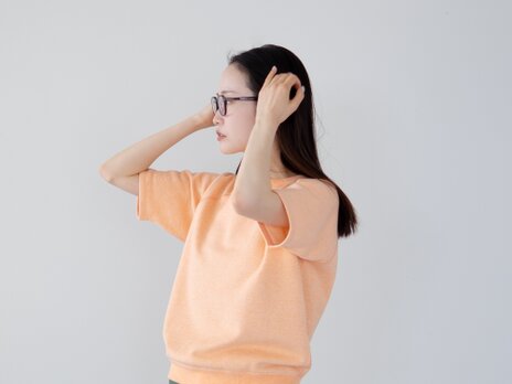 french terry half-sleeve top/orange heather