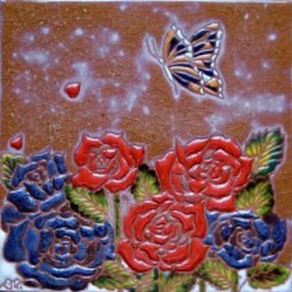 陶板画 風景画スペインの小さな街から 春 | iichi 日々の暮らしを