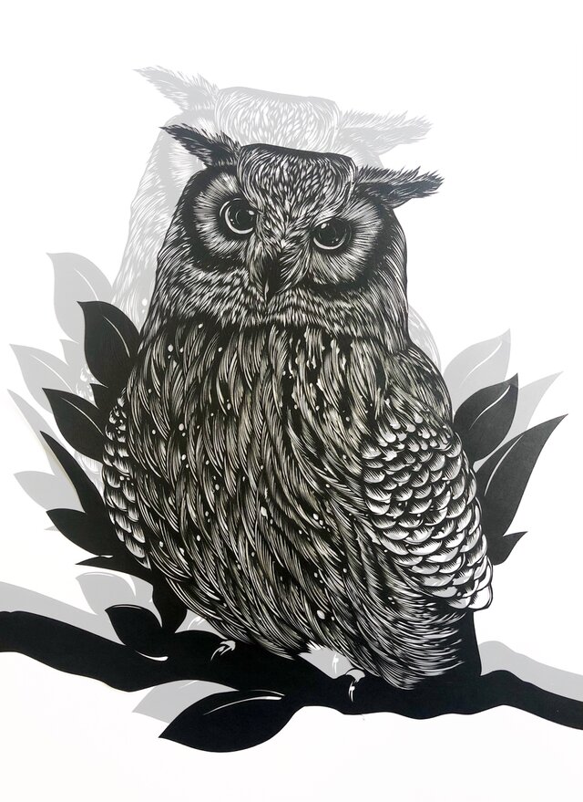 額装済み切り絵作品・椿 | iichi 日々の暮らしを心地よくする
