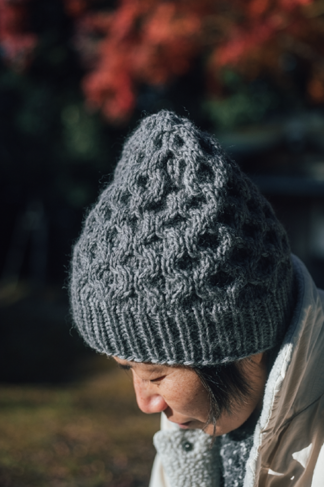 手編み ニット 帽子 もこもこ 100％ウール | iichi 日々の暮らしを