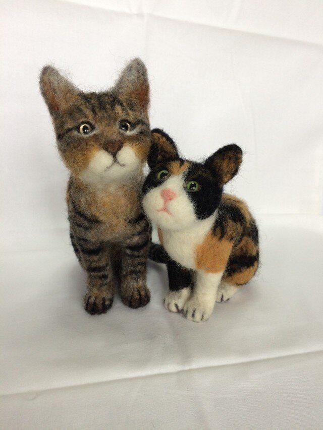 羊毛フェルト 猫 ハンドメイド リバフェニ Yahoo!オークション - 羊毛フェルト猫 白猫 ハンドメイド