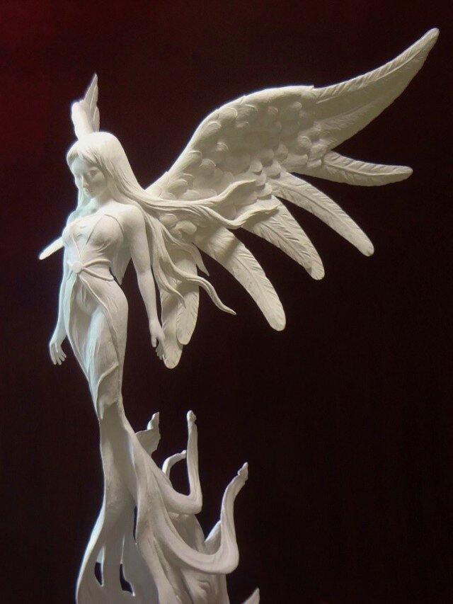 水彩画 直筆 『 天使 』 絵画 アクリル絵具 アクリルガッシュ | iichi