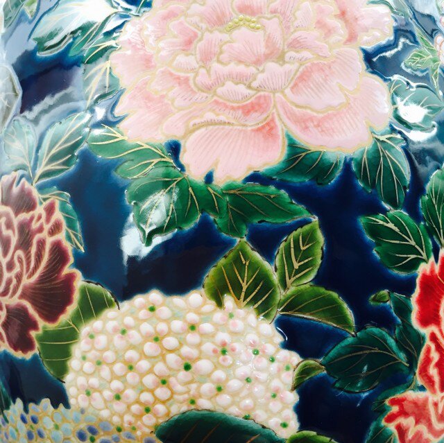 美品　陶器　ヴィンテージ　帯留め　宝船　明るい色使いの華やかな　丁寧に彫られた 和の彩 花結い 江戸文様漆塗り水晶帯留め【麻の葉】 | 658-679