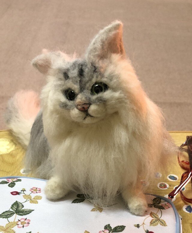 【オーダーメイド】【お値段以上】羊毛フェルト　うちの猫 羊毛フェルト【オーダーメイド】うちの子オーダー✴︎ネコ＊ねこ＊猫