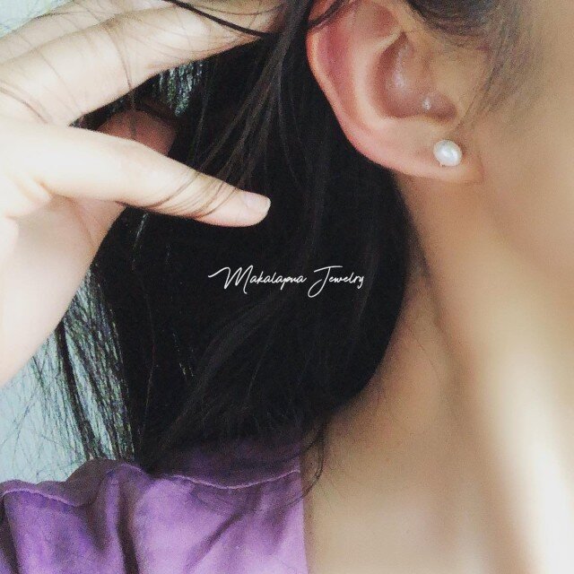 14kgfソーラークォーツハートピアス/イヤリング 14kgf：ローズクォーツのシンプル5粒ピアス（イヤリング）№9126 桜