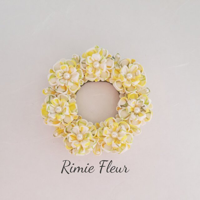 フラワーポニーフック（ピンクホワイトミックス・いちごみるく