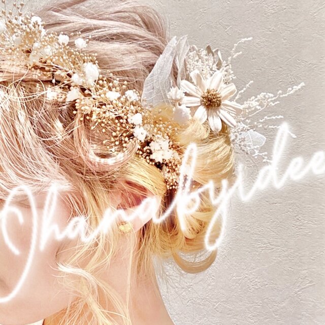 結婚式 髪飾り❤︎ヘッドドレス、花冠、花かんむり、カチューシャ ...