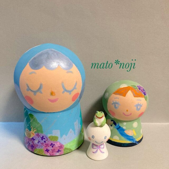 春のマトリョーシカ イースターエッグ in ぽってりうさぎマト