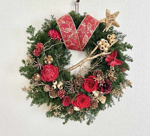 autumn wreathドライフラワーリース カラフルなナチュラルリース オールシーズン 春夏秋冬 ギフト