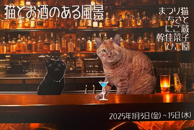 猫とお酒のある風景