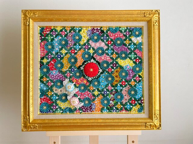 つまみ細工まりいな絵画展示【第二回 藝文協会展 世界遺産日光東照宮 国宝神殿】