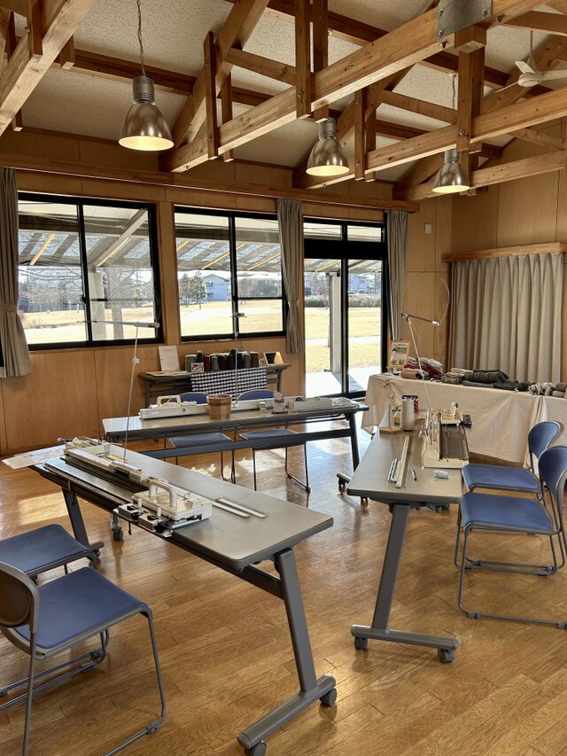 手編み機ワークショップ in 安曇野市　碌山公園研成ホール