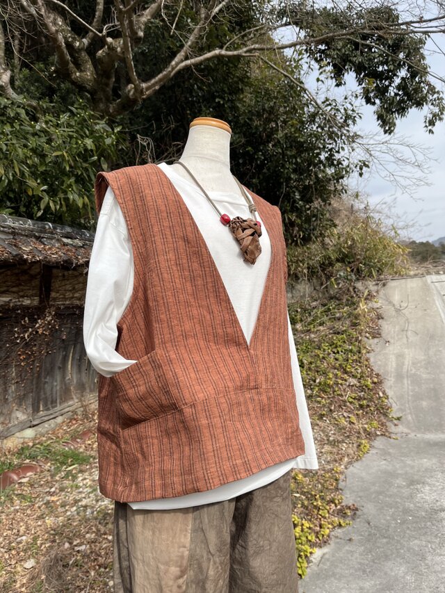 布一途柿渋染め展