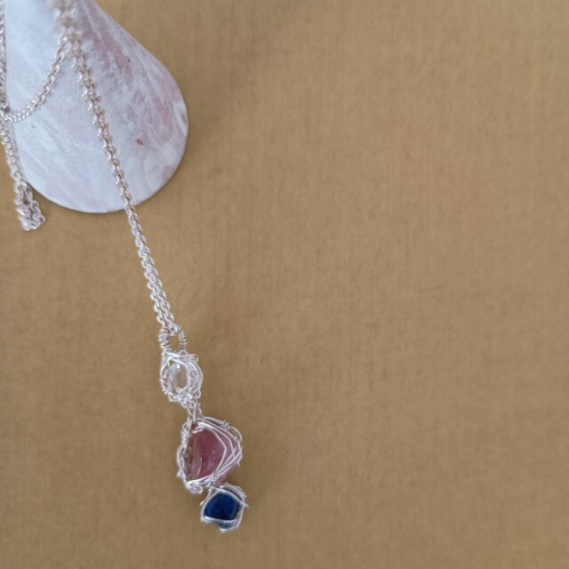 mineral necklace(ハーキマーダイヤモンド・スーパーセブン・ラピスラズリ）
