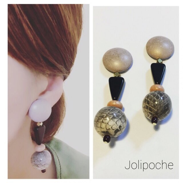 2wayパイソンマットラベンダーピアス