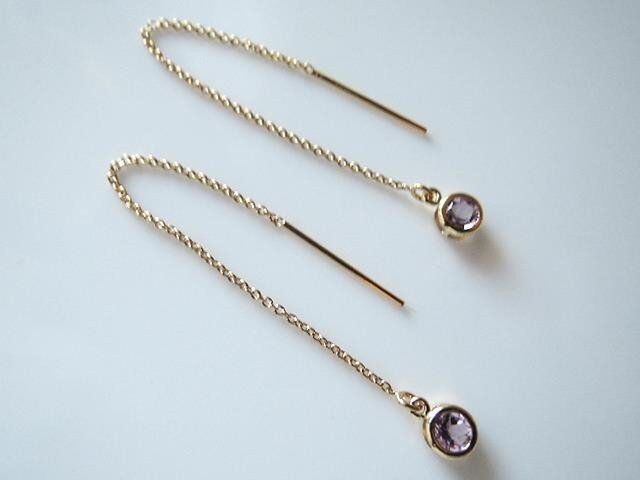 14KGF☆宝石質ピンクアメジスト ラウンドファセットカット4㎜ ベゼル