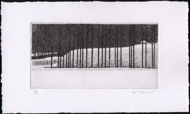 雪の里山 / 銅版画 (作品のみ)の画像1枚目