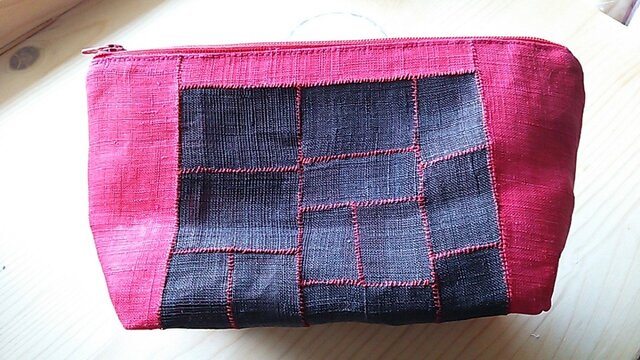 ポジャギ 韓国の麻 モシのポーチ 赤 | iichi 日々の暮らしを心地よく