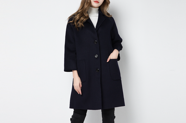 カシミヤ混素材 ダブルフェイス飾りベルト付きコート ☆オーダーメイド