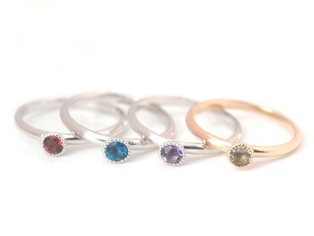 フローラピンキーリング(シルバー,ロンドンブルートパーズ) | iichi