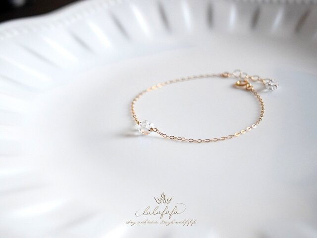 herkimer diamond bracelet～大粒ハーキマーダイヤモンドの