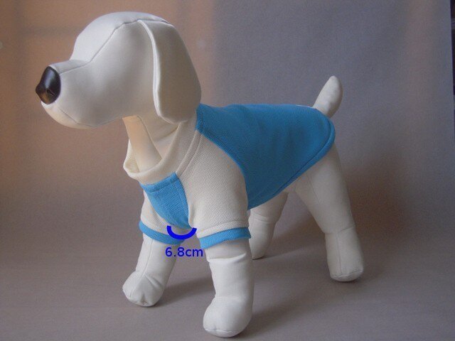 犬服 小型犬用ラグランTシャツ(水色＆白) | iichi 日々の暮らしを
