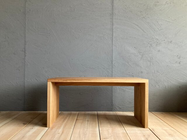 一生もの 楢（オーク）無垢材を使用した ローテーブル / ベンチ（背高