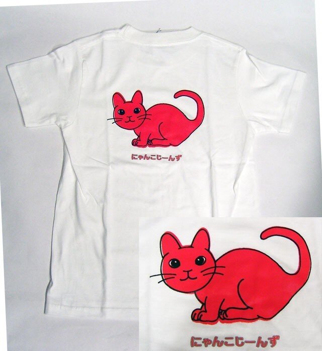 オリジナルデザイン 赤色の猫のtシャツ 新品 Iichi ハンドメイド クラフト作品 手仕事品の通販