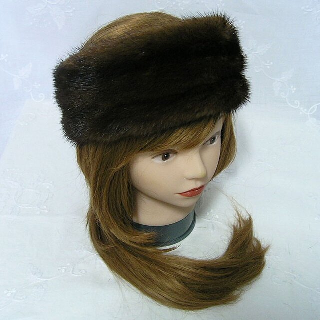 ¶ new antique fur ¶ スカンブラウンミンクファーヘッドバンド/スヌード2wayの画像1枚目