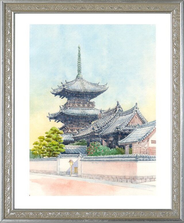 水彩画原画 三重塔・臼杵市龍原寺の画像1枚目