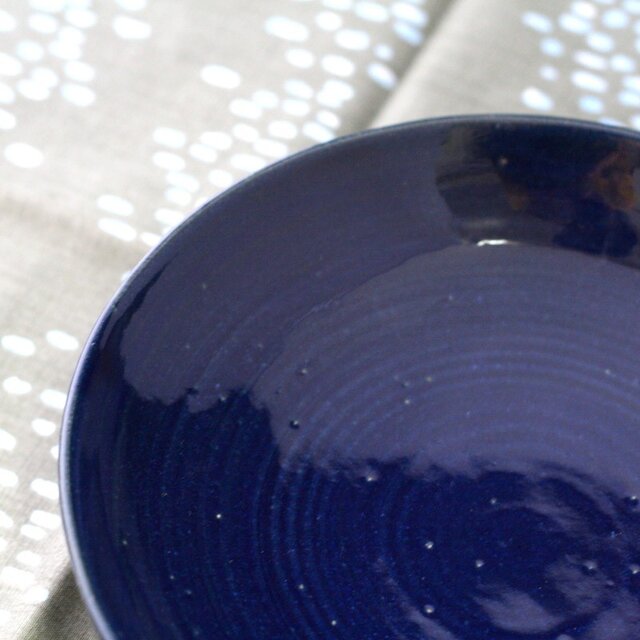 【SOLD OUT】陶器:瑠璃の深皿の画像1枚目