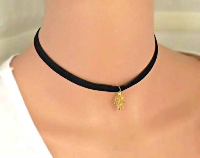 24kgp hamsa choker necklace|ハムサチョーカーの画像1枚目