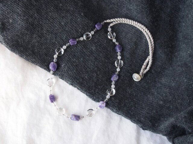 Purple&Clear Necklaceの画像1枚目