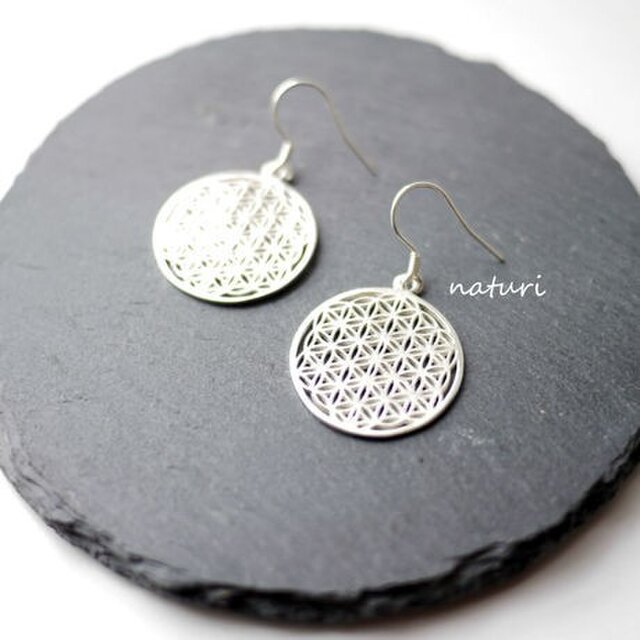 【fleur】sv925 flower of life pierce (2pcs)の画像1枚目