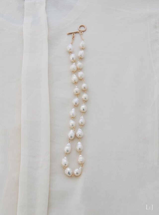 【20%off・送料無料】有核バロックパールのネックレス perle7-n
