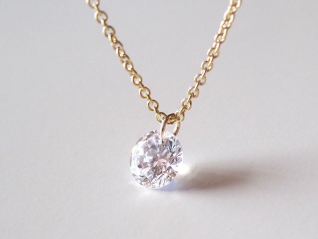 キュービックジルコニアCZの一粒ネックレス／シグニティ社製