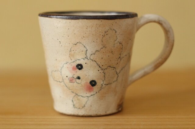 粉引きトイプードルのカップ。の画像1枚目