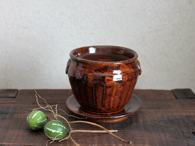 茶飴 植木鉢 | iichi 日々の暮らしを心地よくするハンドメイドや